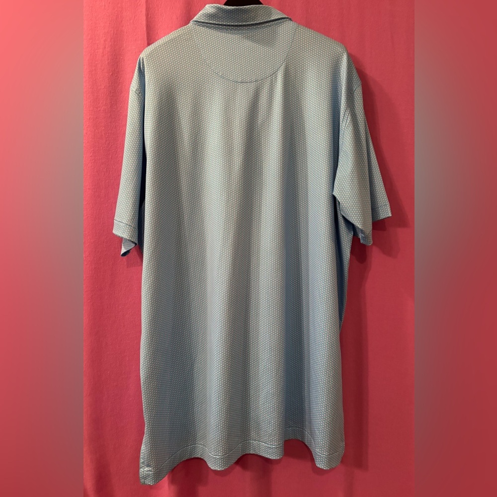 Peter Millar Light Blue Patterned Polo Shirt Size… - image 3